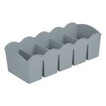 Casa si Gradina - Mobilier - Organizare si depozitare - Organizatoare pentru sertare si dulapuri - Organizator Sertare, 5 Compartimente, Plastic, Culoare Gri, Dimensiuni 23x10x7.5 cm - Infinity.ro