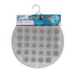 Casa si Gradina - Textile si covoare - Covoare - Covorase baie - Covoras Antiderapant Crystal Gri cu Peri Masaj pentru Baie Ø30cm - Infinity.ro