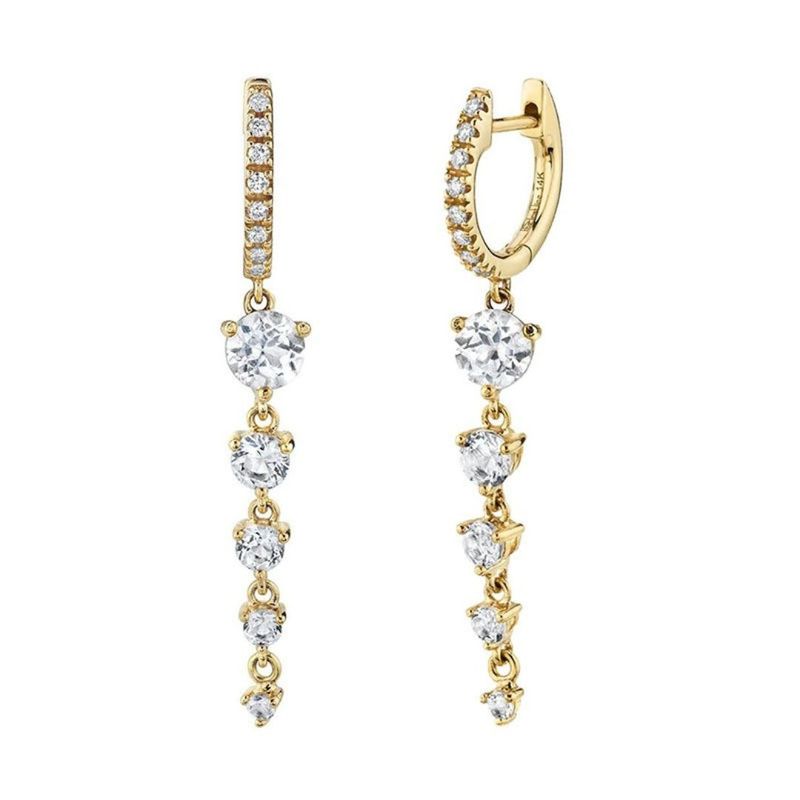 Fashion, accesorii si bijuterii - Femei - Bijuterii femei - Cercei femei - Cercei din otel inoxidabil, placat cu aur 14K, cu stift, Ecarla, KST3286 - Infinity.ro