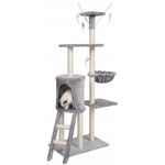 Petshop - Accesorii petshop - Jucarii animale - Ansambluri de joaca - Ansamblu de Joaca pentru Pisici cu Casuta, Hamac si Jucarii – Gri, 145 cm - Infinity.ro