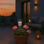 Casa si Gradina - Corpuri si surse de iluminat - Iluminat exterior - Lampi solare - Lampa solara LED Jumi, inox, 30,5 cm, lumina alb cald, putere 0,06W, tensiune 1,2V - Infinity.ro