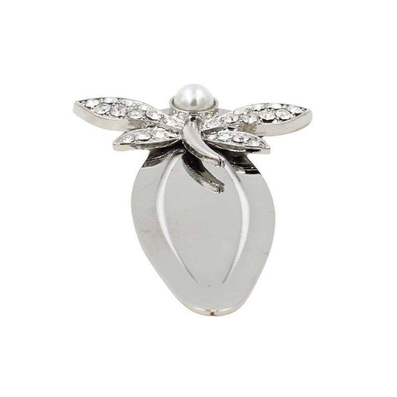 Carti si Birotica - Carti - Accesorii pentru cititori - Semn de Carte Metalic Libelula cu Perla si Cristale, 8 x 4.5 cm, Argintiu, Cadou Elegant pentru Femei, AZAY - Infinity.ro