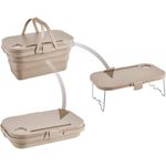 Casa si Gradina - Gradina si terasa - Gratare si accesorii - Cosuri picnic - Cos de picnic, pliabil, 3 in 1, bej, masa portabila, recipient si cutie multifunctionala, 15L, KP03K, eCarla - Infinity.ro