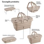 Casa si Gradina - Gradina si terasa - Gratare si accesorii - Cosuri picnic - Cos de picnic, pliabil, 3 in 1, bej, masa portabila, recipient si cutie multifunctionala, 15L, KP03K, eCarla - Infinity.ro