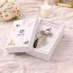 Carti si Birotica - Carti - Accesorii pentru cititori - Semn de Carte Metalic Trasura Princess cu Cristale, 10 x 3.5 cm, Argintiu cu Roz, AZAY - Infinity.ro