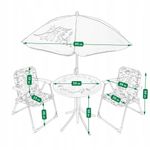 Casa si Gradina - Gradina si terasa - Mobilier exterior - Seturi mobila gradina - Set de gradina pentru copii, JUMI, masa + 2 scaune + umbrela, model OM-258631, dinozauri - Infinity.ro