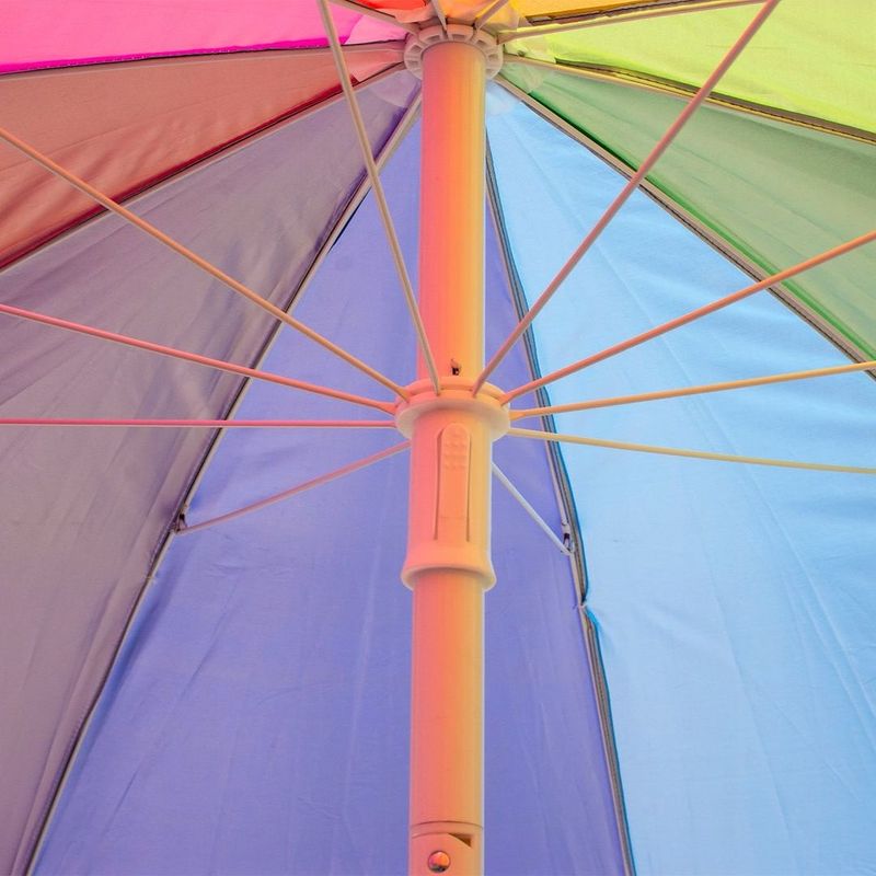 Casa si Gradina - Gradina si terasa - Umbrele si pavilioane - Umbrele - Umbrela de plaja multicolora, Jumi, model curcubeu, rezistenta UV, 220 cm - Infinity.ro