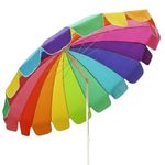 Casa si Gradina - Gradina si terasa - Umbrele si pavilioane - Umbrele - Umbrela de plaja multicolora, Jumi, model curcubeu, rezistenta UV, 220 cm - Infinity.ro