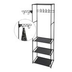 Casa si Gradina - Mobilier - Organizare si depozitare - Cuiere - Cuier multifunctional cu polite si carlige, compact si modern 50x36x170 cm - Infinity.ro