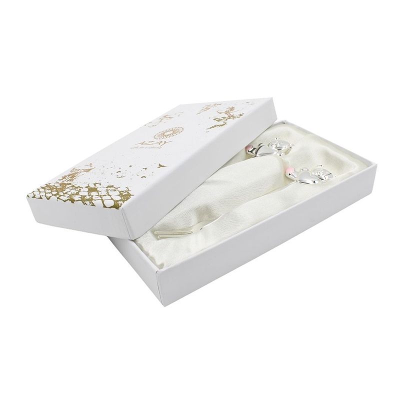 Casa si Gradina - Bucatarie si vesela - Vesela si tacamuri - Tacamuri si seturi - Set de tacamuri pentru copii AZAY (lingurita + furculita, 14,5 cm), cu design ursulet roz - Infinity.ro