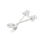 Casa si Gradina - Bucatarie si vesela - Vesela si tacamuri - Tacamuri si seturi - Set de tacamuri pentru copii AZAY (lingurita + furculita, 14,5 cm), cu design ursulet roz - Infinity.ro