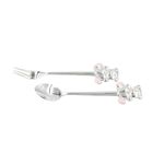 Casa si Gradina - Bucatarie si vesela - Vesela si tacamuri - Tacamuri si seturi - Set de tacamuri pentru copii AZAY (lingurita + furculita, 14,5 cm), cu design ursulet roz - Infinity.ro