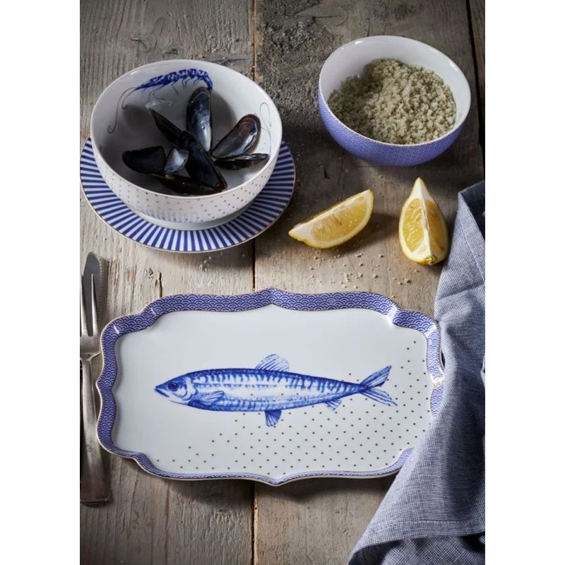 Casa si Gradina - Bucatarie si vesela - Ustensile bucatarie - Tavi servire - Tava din portelan, 26 x 18 cm, Pip Studio, Yerseke, colectia Royal White - Infinity.ro