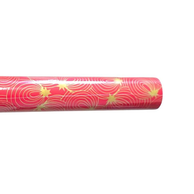 Carti si Birotica - Birotica - Articole ambalare - Hartie pentru ambalat cadouri, culoarea rosu, spirala cu stelute aurii, 200x70 cm - Infinity.ro