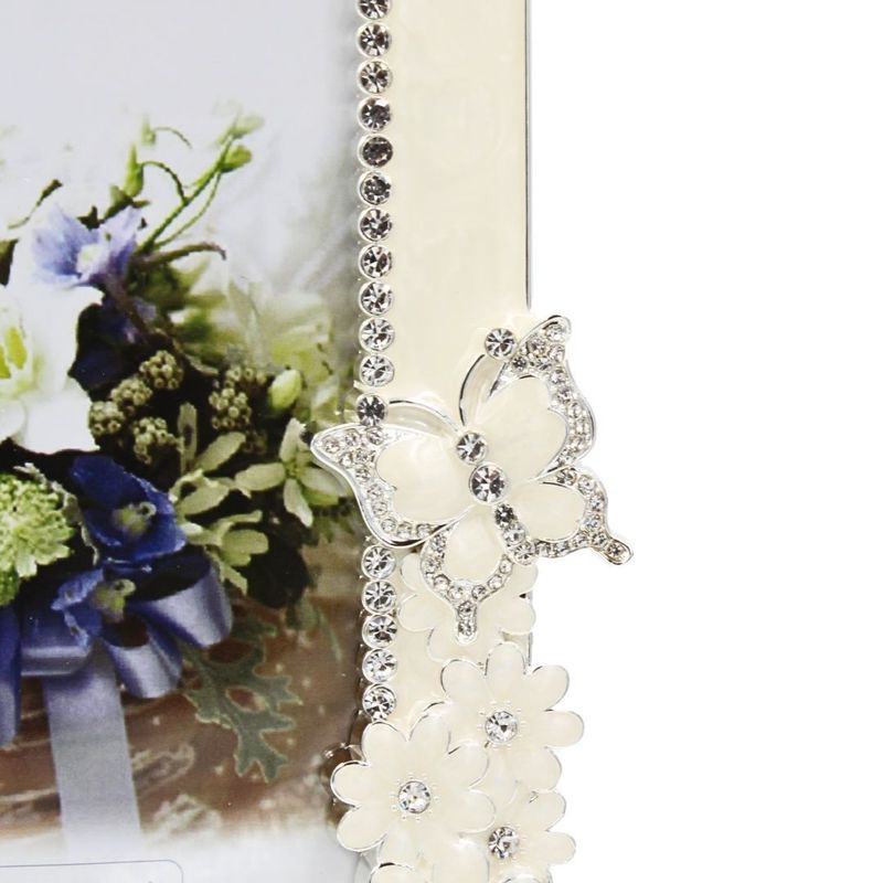 Market - Cadouri - Rame si albume foto - Rama Foto AZAY Florala cu Cristale, 10x15 cm, Rama Foto Eleganta Decorativa, Cadou Nunta/Casa Noua, Cutie Cadou Inclusa - Infinity.ro