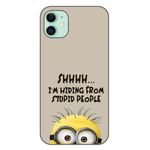 Laptop, Telefoane si Tablete - Telefoane mobile si accesorii - Accesorii Telefoane - Huse telefoane - Husa compatibila cu Apple iPhone 11 Silicon Gel Tpu Model Mesaj Minion Shhhh - Infinity.ro