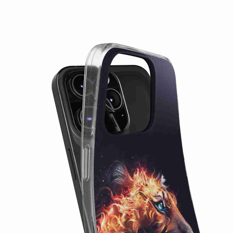 Laptop, Telefoane si Tablete - Telefoane mobile si accesorii - Accesorii Telefoane - Huse telefoane - Husa compatibila cu Apple iPhone 14 Silicon Gel Tpu Model Flameborn Tiger - Infinity.ro