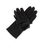 Fashion, accesorii si bijuterii - Femei - Accesorii femei - Manusi femei - Manusi dama, de iarna, din material sintetic si bumbac, cu degete, model cu strasuri, one size, Negru - MA305 - Infinity.ro