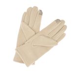 Fashion, accesorii si bijuterii - Femei - Accesorii femei - Manusi femei - Manusi dama, de iarna, din material sintetic si bumbac, cu degete, model cu fundita, one size, Bej - MA324 - Infinity.ro