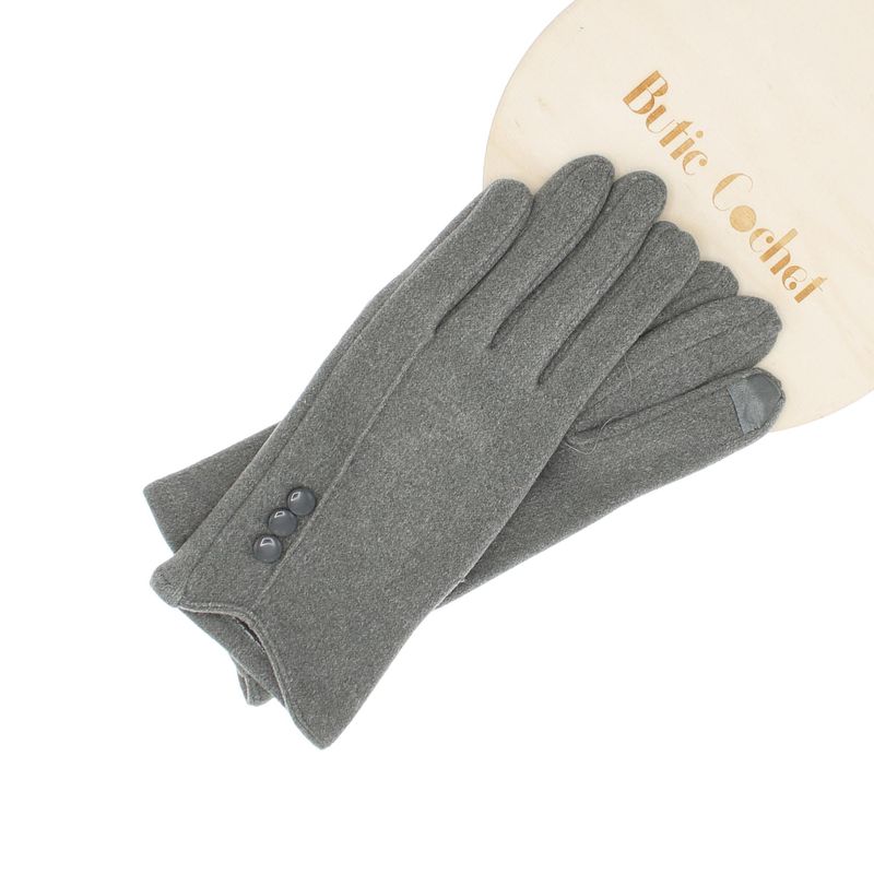 Fashion, accesorii si bijuterii - Femei - Accesorii femei - Manusi femei - Manusi dama, de iarna, din material sintetic si bumbac, cu degete, one size, Gri - MA352 - Infinity.ro