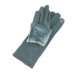 Fashion, accesorii si bijuterii - Femei - Accesorii femei - Manusi femei - Manusi dama, de iarna, din material sintetic si bumbac, cu degete, model cu perlute, one size, Albastru - MA318 - Infinity.ro