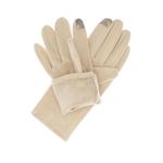 Fashion, accesorii si bijuterii - Femei - Accesorii femei - Manusi femei - Manusi dama, de iarna, din material sintetic si bumbac, cu degete, one size, cu fundita, Bej - MA367 - Infinity.ro