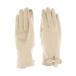 Fashion, accesorii si bijuterii - Femei - Accesorii femei - Manusi femei - Manusi dama, de iarna, din material sintetic si bumbac, cu degete, one size, cu fundita, Bej - MA367 - Infinity.ro