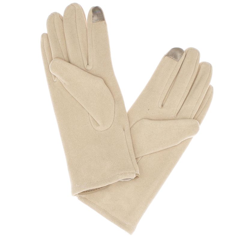 Fashion, accesorii si bijuterii - Femei - Accesorii femei - Manusi femei - Manusi dama, de iarna, din material sintetic si bumbac, cu degete, one size, cu fundita, Bej - MA367 - Infinity.ro