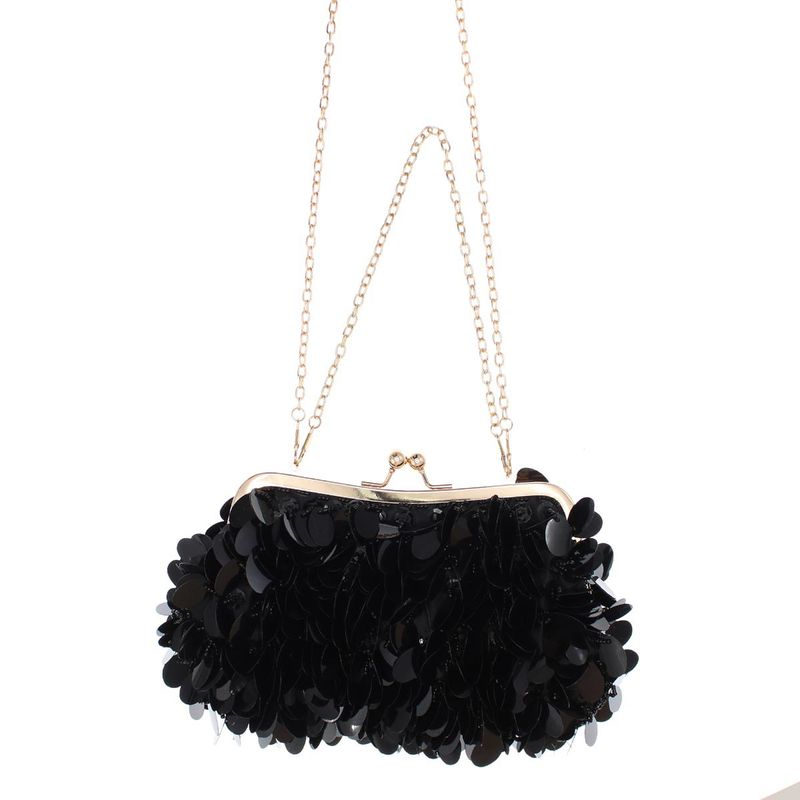 Fashion, accesorii si bijuterii - Femei - Accesorii femei - Genti si rucsacuri femei - Geanta clutch, de dama, din material sintetic, ButicCochet, 125 x 15 x 6 cm, cu paiete, Negru - GND1076 - Infinity.ro