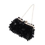 Fashion, accesorii si bijuterii - Femei - Accesorii femei - Genti si rucsacuri femei - Geanta clutch, de dama, din material sintetic, ButicCochet, 125 x 15 x 6 cm, cu paiete, Negru - GND1076 - Infinity.ro