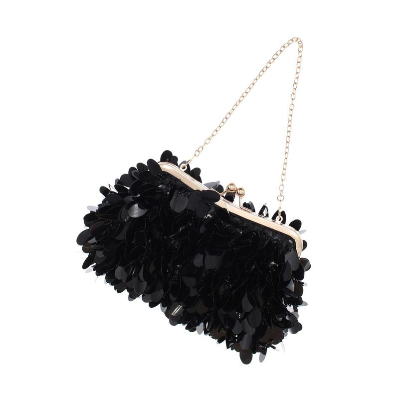 Fashion, accesorii si bijuterii - Femei - Accesorii femei - Genti si rucsacuri femei - Geanta clutch, de dama, din material sintetic, ButicCochet, 125 x 15 x 6 cm, cu paiete, Negru - GND1076 - Infinity.ro