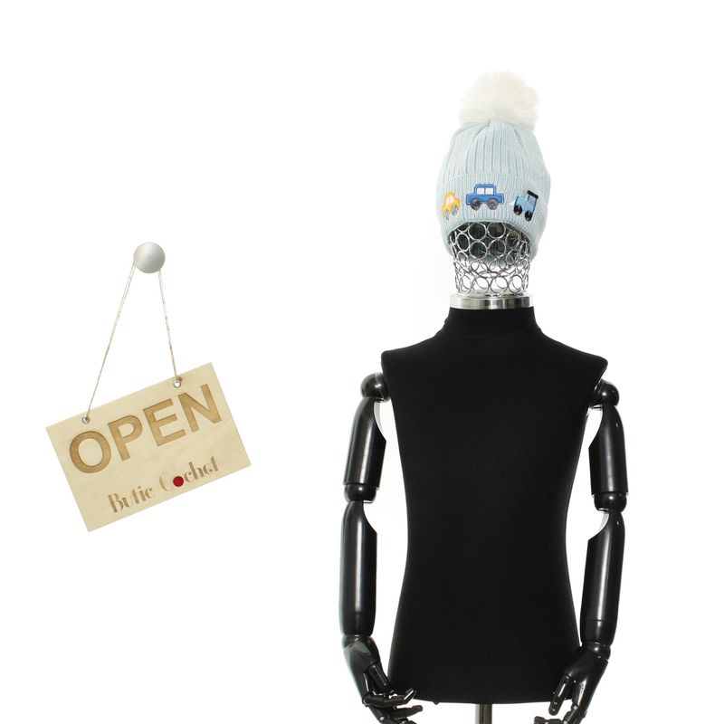 Fashion, accesorii si bijuterii - Copii - Accesorii copii - Caciuli si palarii copii - Fes pentru copii, Buticcochet, din viscoza si sintetic, model cu masinute, Bleu - FES369 - Infinity.ro
