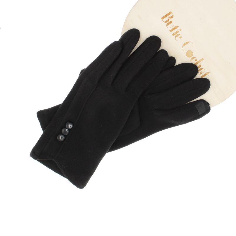 Fashion, accesorii si bijuterii - Femei - Accesorii femei - Manusi femei - Manusi dama, de iarna, din material sintetic si bumbac, cu degete, one size, Negru - MA345 - Infinity.ro