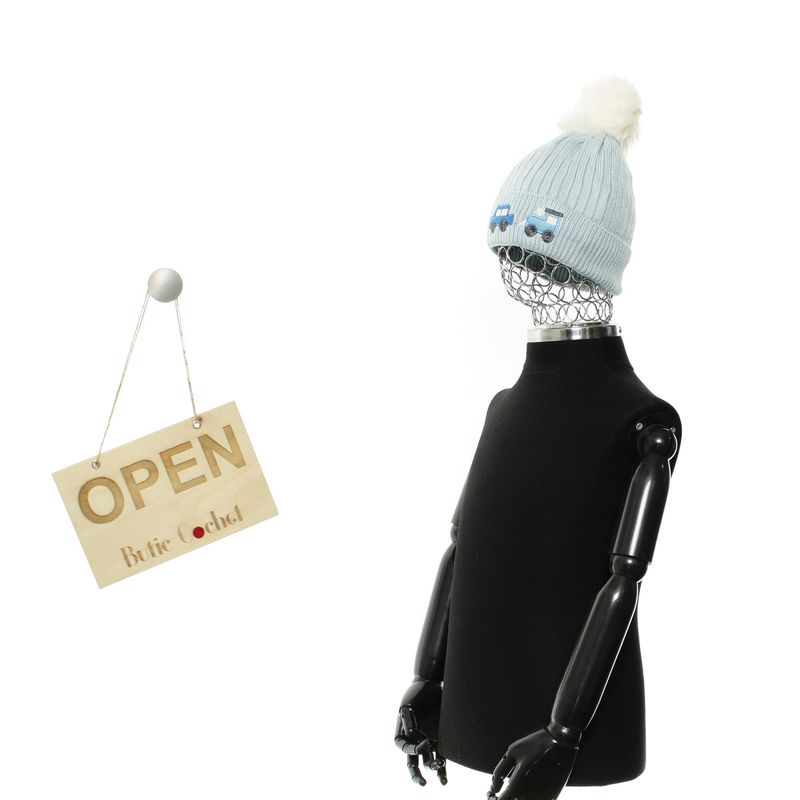 Fashion, accesorii si bijuterii - Copii - Accesorii copii - Caciuli si palarii copii - Fes pentru copii, Buticcochet, din viscoza si sintetic, model cu masinute, Bleu - FES369 - Infinity.ro