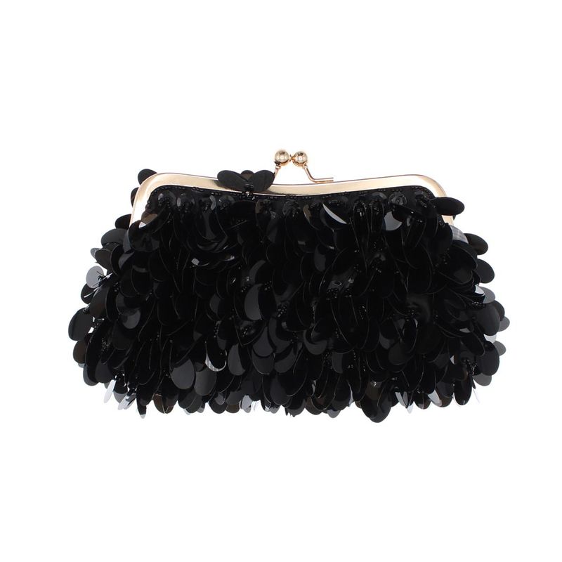 Fashion, accesorii si bijuterii - Femei - Accesorii femei - Genti si rucsacuri femei - Geanta clutch, de dama, din material sintetic, ButicCochet, 125 x 15 x 6 cm, cu paiete, Negru - GND1076 - Infinity.ro