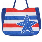 Fashion, accesorii si bijuterii - Femei - Accesorii femei - Genti si rucsacuri femei - Geanta de plaja, din material sintetic, ButicCochet, 36x45x11 cm, imprimeu marin, Albastru cu rosu - GND205 - Infinity.ro