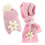 Fashion, accesorii si bijuterii - Copii - Accesorii copii - Caciuli si palarii copii - Set caciula si fular, pentru copii, Buticcochet, din viscoza si sintetic, model cu floricele, Roz - SETF265 - Infinity.ro