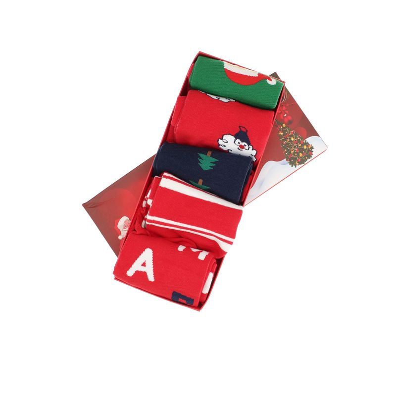 Fashion, accesorii si bijuterii - Femei - Lenjerie si pijamale femei - Sosete si ciorapi femei - Set 5 sosete barbati, cu motive de Craciun, Adi, 85% bumbac, marime 40-46, Multicolor - SCR410 - Infinity.ro