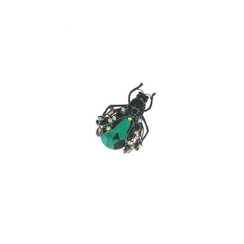 Market - Cadouri - Martisoare - Accesoriu dama, Brosa, din metal, Buticcochet, 6.5 x 4.5 cm, model Gandacel, Verde - MR622 - Infinity.ro