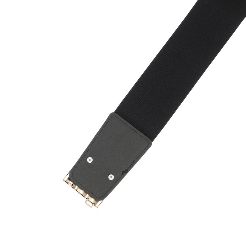 Fashion, accesorii si bijuterii - Femei - Accesorii femei - Curele femei - Curea lata tip centura, de dama, din material eleastic, one size, cu accesoriu metalic, Buticcochet, Negru cu Auriu - CRDD297 - Infinity.ro