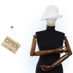 Fashion, accesorii si bijuterii - Femei - Accesorii femei - Caciuli si palarii femei - Palarie, Dama,  din poliester, Buticcochet, model cu dungi si fundita, One size, Alb - PAL1670 - Infinity.ro