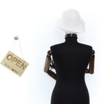 Fashion, accesorii si bijuterii - Femei - Accesorii femei - Caciuli si palarii femei - Palarie, Dama,  din poliester, Buticcochet, model cu dungi si fundita, One size, Alb - PAL1670 - Infinity.ro