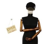 Fashion, accesorii si bijuterii - Femei - Accesorii femei - Caciuli si palarii femei - Bereta de dama, din lana, Evita, one size, model floral impaslit, Negru - BSC795 - Infinity.ro