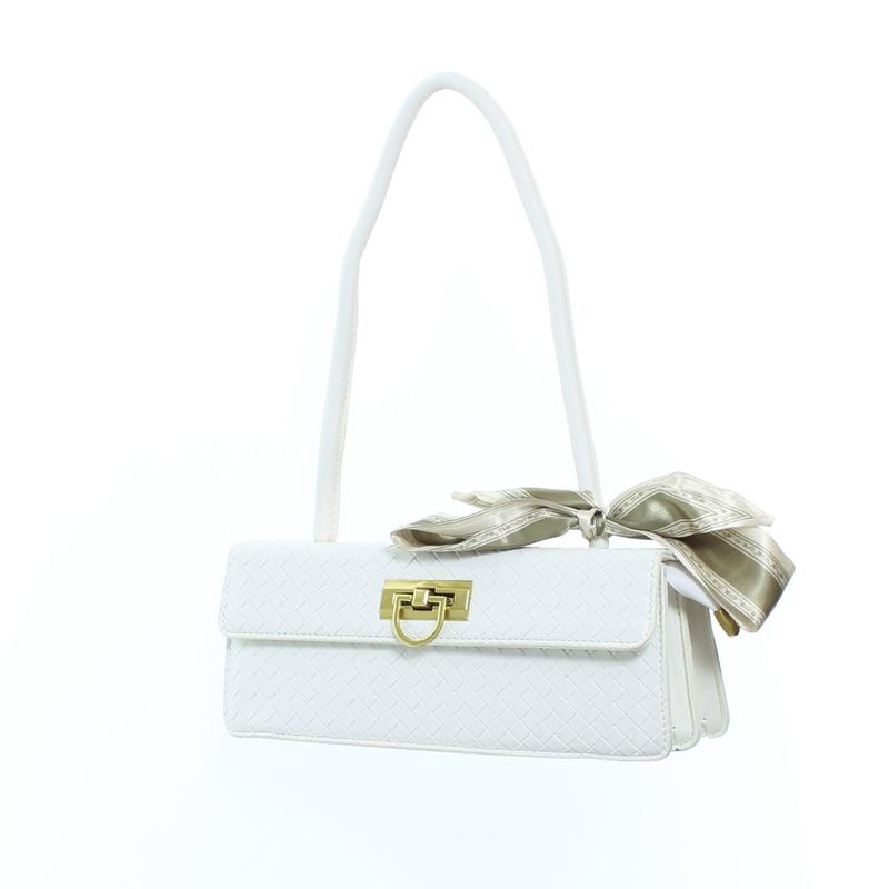 Fashion, accesorii si bijuterii - Femei - Accesorii femei - Genti si rucsacuri femei - Geanta de umar, de dama, din material sintetic, ButicCochet, 28x10x7 cm, Alb - GND1007 - Infinity.ro