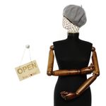Fashion, accesorii si bijuterii - Femei - Accesorii femei - Caciuli si palarii femei - Bereta de dama, din lana, Buticcochet, model cu perle, one size, Gri - BSC849 - Infinity.ro