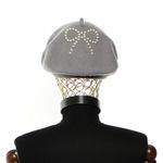 Fashion, accesorii si bijuterii - Femei - Accesorii femei - Caciuli si palarii femei - Bereta de dama, din lana, Buticcochet, model cu perle, one size, Gri - BSC849 - Infinity.ro