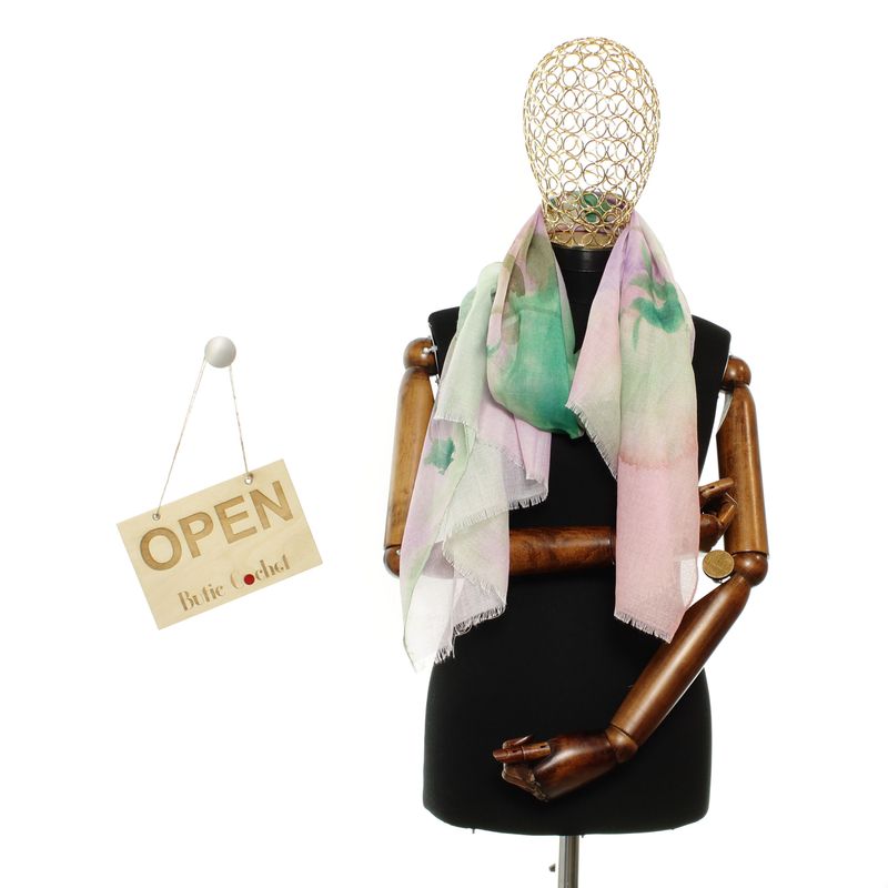 Fashion, accesorii si bijuterii - Femei - Accesorii femei - Esarfe si fulare femei - Esarfa de dama, din 30% viscoza 70% poliester, Buticcochet, 68x180 cm, Multicolor - ES3317 - Infinity.ro