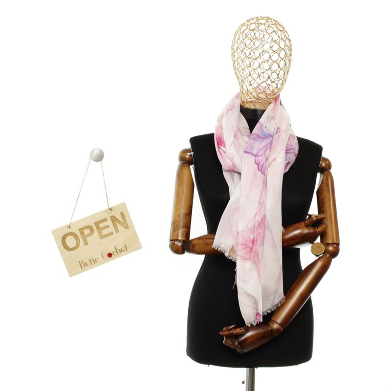 Fashion, accesorii si bijuterii - Femei - Accesorii femei - Esarfe si fulare femei - Esarfa de dama, din 30% viscoza 70% poliester, Buticcochet, 68x180 cm, Multicolor - ES3300 - Infinity.ro