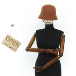 Fashion, accesorii si bijuterii - Femei - Accesorii femei - Caciuli si palarii femei - Palarie de soare, Dama, din poliester, Buticcochet, One size, Caramiziu - PAL1724 - Infinity.ro