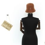 Fashion, accesorii si bijuterii - Femei - Accesorii femei - Caciuli si palarii femei - Palarie de soare, Dama, din poliester, Buticcochet, One size, Caramiziu - PAL1724 - Infinity.ro